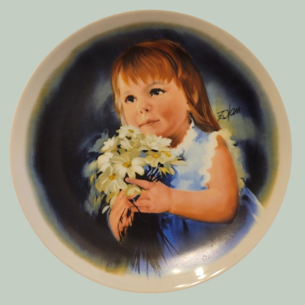 Viletta Collector Plate "For You" Donald Zolan Children Vintage Fine China Blue